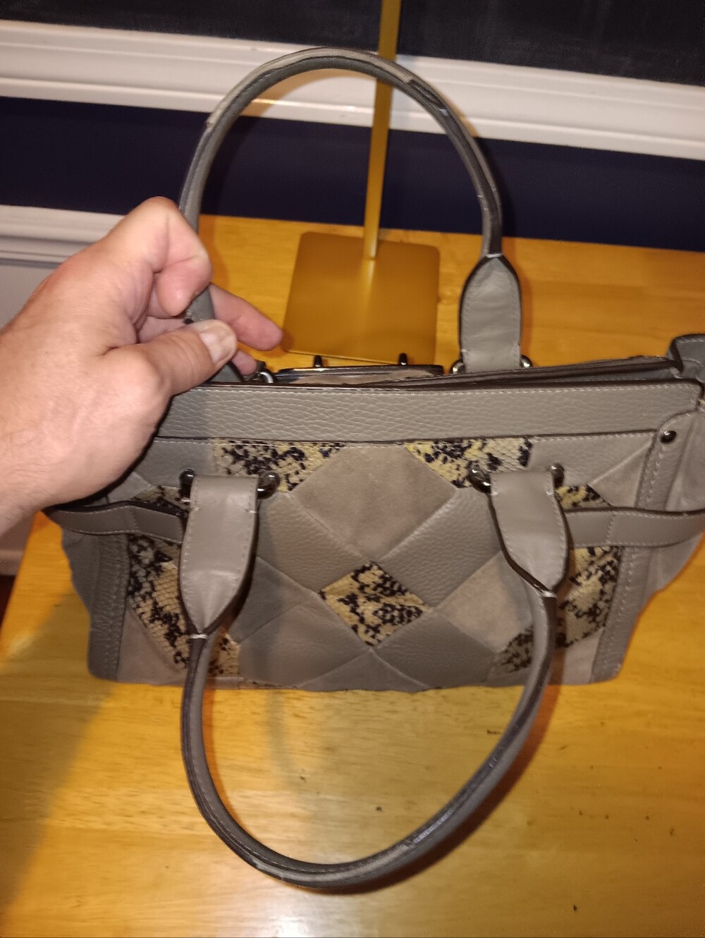 Coach Leather & Python Shoulder Bag - Picture 3 of 7